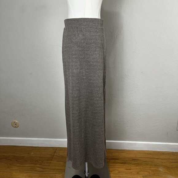 Halara Midi Skirt Ribbed High Waisted Split Hem A-Line Casual Size Medium M NWT - Picture 4 of 9